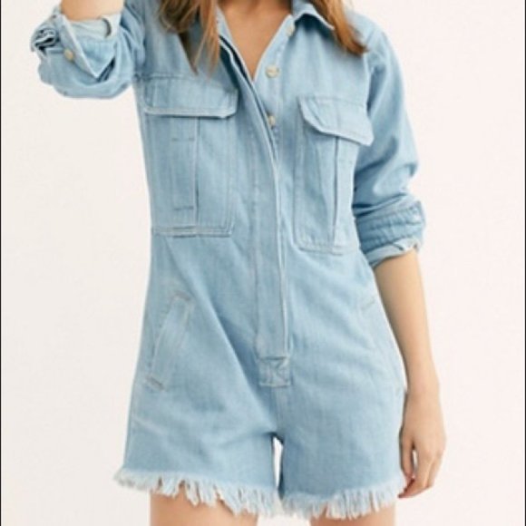 Free People Shapeshifter Shortall Athens Blue Size S NWT - Picture 3 of 7
